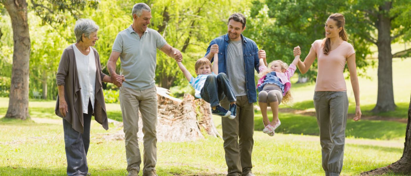 extended family in park